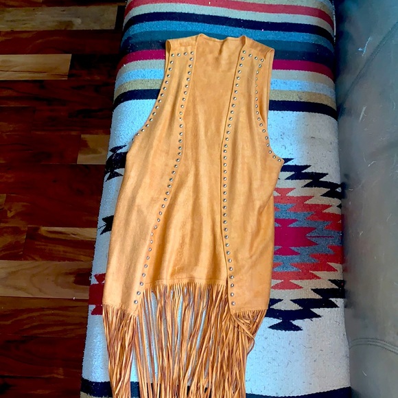 Western fringed duster with studs like new - Picture 2 of 3